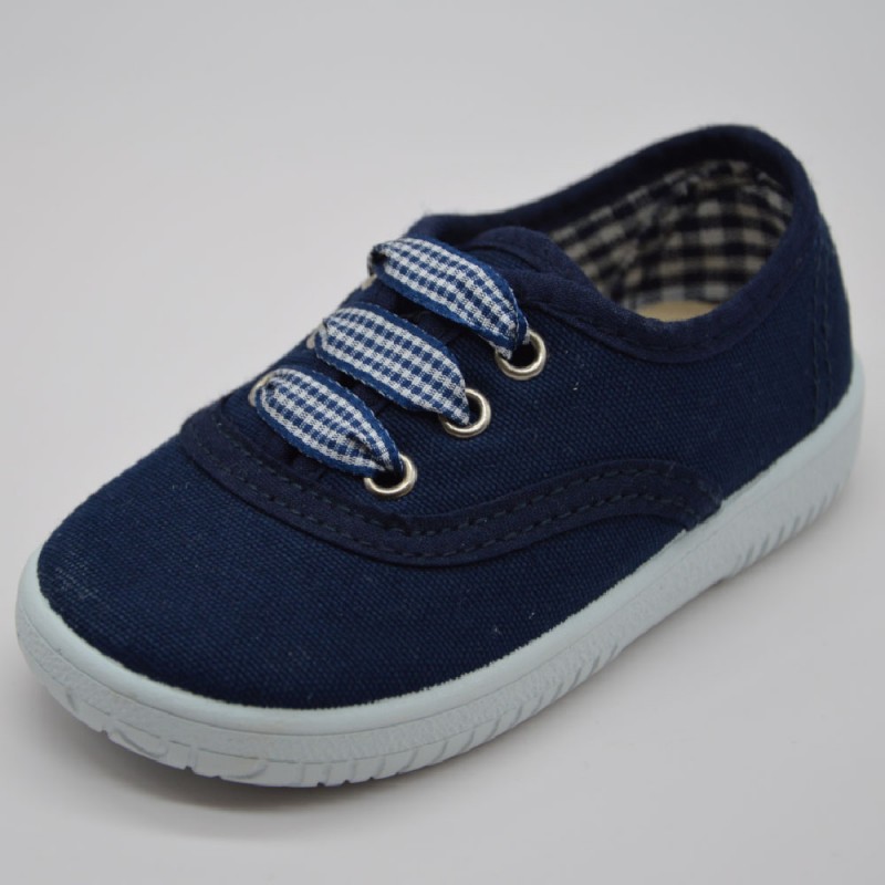 Zapatilla básica doble cordón marino/rojo/blanco