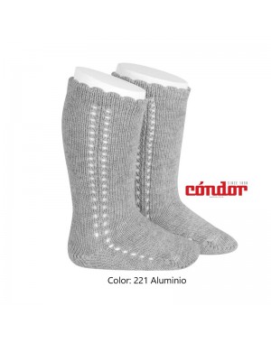 CALCETINES ALTOS PERLÉ CALADO LATERAL CONDOR