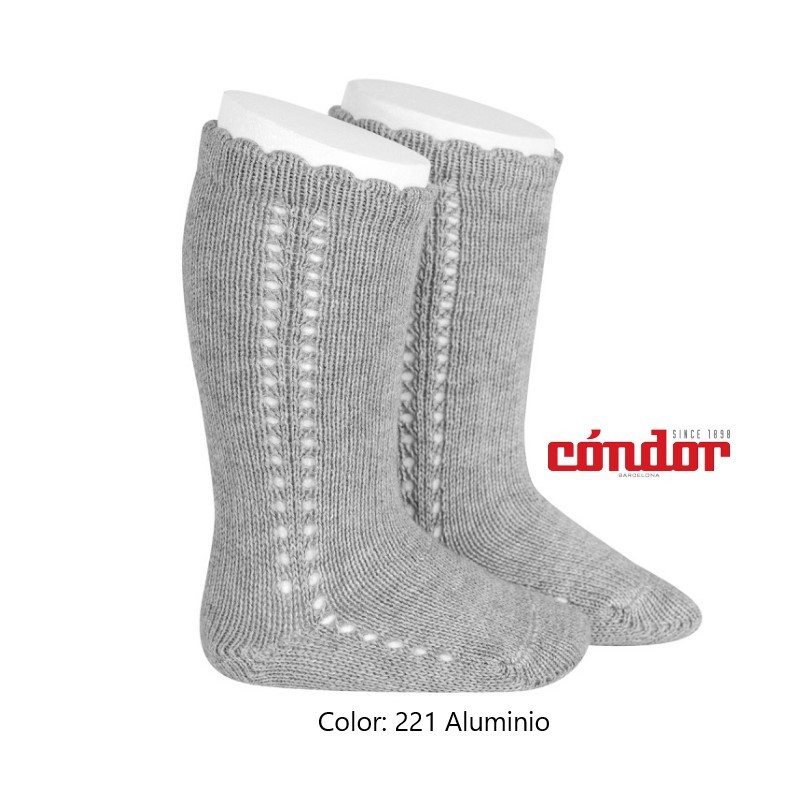 CALCETINES ALTOS PERLÉ CALADO LATERAL CONDOR